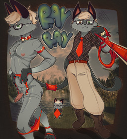 anthro balls bell bell_collar clothed clothing collar crossdressing eyewear genitals glasses heterochromia holding_leash holding_object leash leash_pull looking_at_viewer male multiple_poses necktie paws penis pose small_penis solo salamikii animal_crossing nintendo raymond_(animal_crossing) domestic_cat felid feline felis mammal hi_res