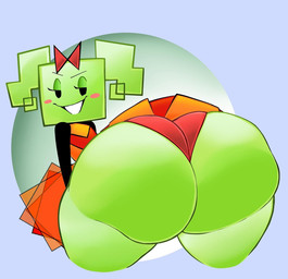 bedroom_eyes bent_over big_butt black_arms black_eyes blush blush_stickers bottomwear butt cheerleader cheerleader_outfit clothed clothed_female clothed_humanoid clothing eyelashes eyeshadow female female_humanoid green_body green_butt green_eyeshadow green_hair green_skin grin hair half-closed_eyes holding_object holding_pom_poms huge_butt huge_thighs looking_back makeup narrowed_eyes not_furry orange_bottomwear orange_clothing orange_skirt orange_topwear panties pigtails pink_blush pom_poms presenting presenting_hindquarters red_clothing red_panties red_underwear seductive skirt smile solo square_(anatomy) square_head thick_thighs topwear underwear wide_hipped_female wide_hipped_humanoid wide_hips desertmusic mario_bros nintendo paper_mario mimi_(paper_mario) humanoid digital_media_(artwork) hi_res shaded