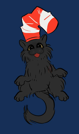 3_fingers 3_toes ambiguous_gender black_arms black_body black_face black_fur black_legs black_paws black_tail clothing feet feral fingers fur hat hat_only headgear headgear_only headwear headwear_only looking_at_viewer mostly_nude open_mouth pattern_clothing pattern_hat pattern_headgear pattern_headwear solo striped_clothing striped_hat striped_headgear striped_headwear stripes tail toes puddingfong domestic_cat felid feline felis mammal 2022 alpha_channel digital_media_(artwork)