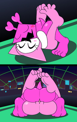 armless city detailed_background feet female female/female foot_fetish from_front_position genitals grinding happy happy_sex hug humanoid_feet humping lying missionary_position on_back plantigrade rear_view sex shortstack soles squish toes tribadism vaginal vulva mepwep deltarune undertale_(series) darkner humanoid plugboy virovirokun 2023 digital_media_(artwork) hi_res