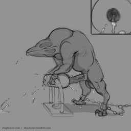 animal_genitalia animal_penis balls big_balls big_penis bodily_fluids bouncing_balls breeding_mount chain cuff_(restraint) cum dripping ejaculation equine_genitalia equine_penis excessive_cum excessive_genital_fluids feral flared_penis genital_fluids genitals huge_balls huge_penis hyper hyper_balls hyper_genitalia hyper_penis infinite_cum infinite_genital_fluids long_penis male penetrable_sex_toy penis restraints saliva saliva_drip sex_toy shackles solo thrusting oddbird alien monster 1:1 2017 2d_animation animated frame_by_frame loop monochrome