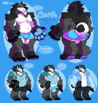 anthro bulge clothed clothing male obese obese_anthro obese_male overweight overweight_anthro overweight_male solo standing text underwear skymachine garth_(character) canid canine canis domestic_dog husky hybrid mammal nordic_sled_dog spitz wolf english_text hi_res model_sheet