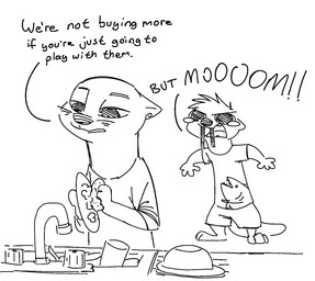 anthro barefoot bodily_fluids cleaning clothed clothing dialogue duo feet female food holding_object male plate simple_background sink sponge standing tears text whiskers white_background young fuel_(artist) oliver_(fuel) mammal mustelid otter 2019 black_and_white english_text hi_res monochrome mother_(lore) mother_and_child_(lore) mother_and_son_(lore) parent_(lore) parent_and_child_(lore) parent_and_son_(lore) son_(lore)
