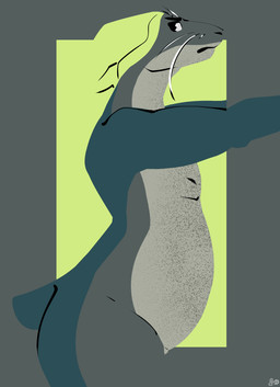 anthro beanie beanie_only clothing female hat headgear headgear_only headwear headwear_only looking_away markings mostly_nude nipples nude side_view simple_background solo spots spotted_body standing tail whiskers fizzpop chell_(fizzpop) leopard_seal mammal marine pinniped seal hi_res signature
