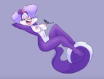 areola breasts cleavage clothed clothing crossed_legs feet female half-closed_eyes looking_at_viewer lying narrowed_eyes nipples nude on_back solo thick_thighs wide_hips minxydoodle tiny_toon_adventures tiny_toons_looniversity warner_brothers fifi_la_fume mammal mephitid skunk hi_res