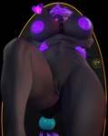 anthro anus areola big_breasts breasts crossed_arms female first_person_view genitals glowing glowing_eyes glowing_genitalia glowing_hair glowing_nipples hair heart_symbol low-angle_view nipples nude purple_areola purple_nipples purple_pussy pussy solo stepped_on vahlyance nintendo pokemon zoroark_(bom39) zu'rayne_(vahlyance) generation_5_pokemon pokemon_(species) zoroark 3d_(artwork) absurd_res alpha_channel digital_media_(artwork) hi_res