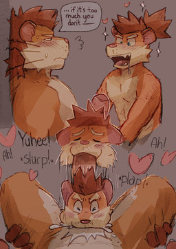 anthro anthro_on_anthro anthro_penetrated anthro_penetrating anthro_penetrating_anthro big_penis bodily_fluids brother_penetrating_brother brown_body brown_fur cum cum_in_mouth cum_inside cumshot deep_throat dialogue drooling duo eager ejaculation eyes_closed fellatio foreskin fur genital_fluids genitals happy happy_sex heart_symbol humanoid_genitalia humanoid_penis male male/male male_penetrated male_penetrating male_penetrating_male open_mouth oral oral_penetration penetration penile penile_penetration penis saliva sex simple_background speech_bubble text whiskers bowserboy101 glizzy_gobbler xxl_woofia choi_yuhee choi_yuhyun mammal mustelid musteline true_musteline weasel digital_drawing_(artwork) digital_media_(artwork) english_text guide_lines hi_res multiple_scenes brother_(lore) brothers_(lore) incest_(lore) sibling_(lore)