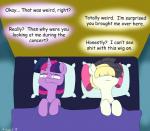 after_sex bed dialogue duo female furniture hair hair_over_eyes horn multicolored_hair profanity text two_tone_hair strebiskunk friendship_is_magic hasbro my_little_pony my_little_pony:_the_movie_(2017) mythology songbird_serenade_(mlp) twilight_sparkle_(mlp) equid equine mammal mythological_creature mythological_equine unicorn 2018 english_text