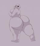 anthro big_breasts big_butt breasts butt eyewear female huge_butt looking_back nude side_boob simple_background smile solo sunglasses lupycat mario_bros nintendo eulipotyphlan mammal mole_(animal) monty_mole hi_res