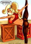 anthro breasts clothing crate female solo text deaddog2007 joykill activision crash_bandicoot_(series) coco_bandicoot bandicoot mammal marsupial absurd_res english_text hi_res