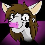 anthro eyelashes eyewear female glasses hair smile solo cashier:3 milkmaker cowdevon bovid bovine cattle holstein_friesian_cattle mammal 1:1 low_res