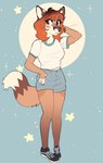 4_fingers anthro breasts brown_eyes clothed clothing female fingers footwear fur hair shoes solo captyns canid canine fox mammal 2021 absurd_res digital_media_(artwork) hi_res