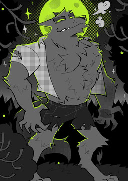 anthro bottomwear clothed clothing detailed_background digitigrade eyebrows fangs feet flannel_shirt full_moon fur grey_body grey_fur grey_tail looking_at_viewer male male_anthro monotone_body monotone_fur monotone_tail moon mouth_closed muscular muscular_anthro muscular_male night outside sharp_teeth shorts solo standing tail teeth teeth_showing three-quarter_view torn_bottomwear torn_clothing torn_shorts tuft underbite yellow_sclera soildweller mythology canid canine mammal mythological_canine mythological_creature werecanid werecanine werecreature werewolf digital_drawing_(artwork) digital_media_(artwork) dithering full-length_portrait hi_res portrait