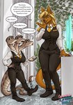 3_heads anthro blonde_hair breasts brown_body brown_skin clothed clothing dialogue duo eyewear female fur glasses hair hotel hydra_problems multi_head necktie plant plantigrade red_body red_fur suit text topwear vest larru-larru european_mythology greek_mythology mythology sydney_(tenpoundhammer) trini_(tenpoundhammer) hydra kangaroo macropod mammal marsupial pit_viper rattlesnake reptile scalie snake viper absurd_res english_text hi_res