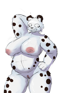 anthro belly big_breasts breasts female genitals nipples nude overweight overweight_female simple_background solo vulva arrier_jewolf mau_makan_apa missile_citty weewee_(missile_city) hyena mammal hi_res