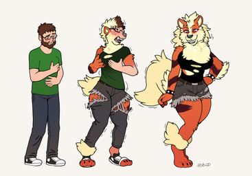 anthro base_one_layout basic_sequence beard bottomwear breast_growth breasts clothing eyewear facial_hair female footwear gender_transformation glasses growth hand_on_breast human_to_anthro linear_sequence male mtf_transformation one_row_layout pants shirt shoes shorts simple_background smile solo species_transformation three_frame_image three_frame_sequence topwear transformation transformation_sequence white_background blackshirtboy nintendo pokemon arcanine generation_1_pokemon human mammal pokemon_(species) 2020 hi_res sequence