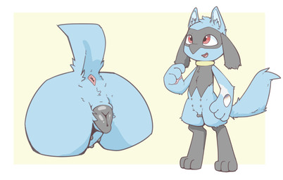 animal_genitalia animal_vulva anthro anus black_nipples black_vulva butt canine_genitalia canine_vulva digitigrade female fur genitals inner_ear_fluff looking_forward multi_nipple nipples open_mouth pawpads paws pink_pawpads presenting presenting_anus presenting_hindquarters presenting_vulva raised_tail rear_view red_eyes scar semi-anthro solo tail teats tuft vulva young young_anthro young_female imgonnaloveyou nintendo pokemon aurelia_(draycros) canid canine generation_4_pokemon mammal pokemon_(species) riolu hi_res model_sheet multiple_images adult_(lore)