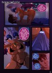 anthro bat big_breasts breasts clothing colored comic dialogue digital_media_(artwork) english_text female fishnet_clothing hi_res human human_on_anthro interspecies male male/female mammal rouge_the_bat scificat sega sonic_the_hedgehog_(series) tenting text