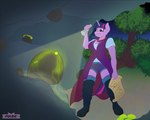 anthro cape clothing egg female flashlight horn map parasite solo pdude friendship_is_magic hasbro my_little_pony mythology twilight_sparkle_(mlp) alien equid equine mammal mythological_creature mythological_equine unicorn hi_res