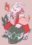 anthro belly biped clothing fire footwear humanoid_hands kemono magic overweight pink_body sandals shoes sitting aotadobukitch lifewonders tokyo_afterschool_summoners inaba_(tas) lagomorph leporid mammal rabbit 2023 hi_res