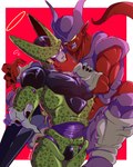 blush duo green_body green_skin halo horn male purple_body purple_eyes purple_skin red_body red_skin wings yellow_sclera amiz06-certified-b1mb0 dragon_ball cell_(dragon_ball) janemba bio-android_(dragon_ball) monster 4:5 hi_res