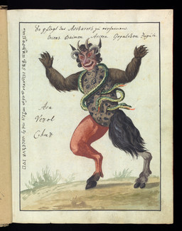 4_horns 5_fingers ambiguous_feral ambiguous_gender biped claws featureless_crotch feral finger_claws fingers fur furry_arms grass group hair hole_(anatomy) hooves horn male male_humanoid markings multi_horn open_mouth plant solo_focus spots spotted_body standing teeth text tongue tongue_out unguligrade unknown_artist public_domain astaroth_(mythology) demon humanoid reptile scalie snake 1775 18th_century absurd_res ancient_art german_text hi_res latin_text painting_(artwork) traditional_media_(artwork) traditional_painting_(artwork) traditional_watercolor_(artwork) translation_request watercolor_(artwork)