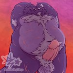 anthro armpit_hair ball_tuft balls belly_hair body_hair chest_hair erection facial_hair fangs genitals goatee looking_at_viewer looking_down male musclegut muscular navel nude overweight penis pubes ring scar solo spiked_penis spikes spikes_(anatomy) stretching sunset teeth tuft justwatchingthings mythology kraid_trovel dragon mythological_creature mythological_scalie scalie 1:1 half-length_portrait hi_res portrait