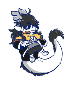 ambiguous_gender anthro antlers black_bottomwear black_clothing black_hair black_pants bottomwear chibi clothed clothing countershading glistening glistening_hair grey_antlers grey_body grey_clothing grey_ears grey_tail grey_topwear grey_wings hair horn mouth_closed pants simple_background simple_eyes solo tail tail_tuft topwear tuft unsigned white_background white_body white_inner_ear white_tail wings asnnonaka mythology dragon mythological_creature mythological_scalie scalie full-length_portrait portrait