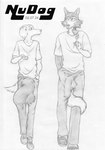 anthro big_bulge bulge bulge_size_difference clothed clothing detailed_bulge down_the_leg_bulge duo fully_clothed genital_outline huge_bulge hyper hyper_bulge male penis_outline nudog beastars jack_(beastars) legoshi_(beastars) bird_dog canid canine canis domestic_dog hunting_dog labrador mammal retriever wolf 2024 absurd_res hi_res monochrome