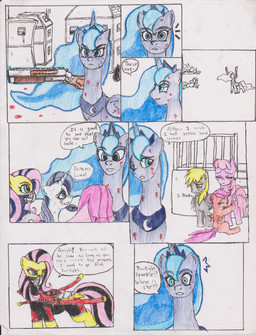armor blonde_hair blood blue_eyes blue_hair building chaostone cheerilee_(mlp) clothing comic crown crying cub cutie_mark derpy_hooves_(mlp) dialog english_text equine female feral fluttershy_(mlp) friendship_is_magic frown fur grey_fur group gun hair horn horse long_hair looking_back mammal mask my_little_pony open_mouth pegasus pink_hair pinkamena_(mlp) pinkie_pie_(mlp) plain_background pony princess_luna_(mlp) purple_fur ranged_weapon royalty scootaloo_(mlp) shocked shotgun smile sword tears teeth text two_tone_hair unicorn weapon winged_unicorn wings young
Rating: Questionable
Score: 0
User: Deatron
Date: September 04, 2013