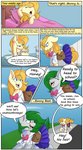 absurd_res bed bow_(feature) calamity-studios clothed clothing colored comic dialogue duo english_text equid female feral furniture hasbro hi_res mammal my_little_pony outside school_uniform text uniform