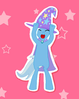 blue_body blue_fur eyes_closed female fur hair horn multicolored_eyes pattern_background simple_background smile solo star star-shaped_background star_polygon tail two_tone_eyes tomdantherock caramelldansen friendship_is_magic hasbro my_little_pony mythology trixie_(mlp) equid equine mammal mythological_creature mythological_equine unicorn 2012 4:5 animated animated_gif low_res meme short_playtime