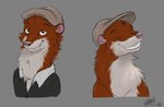 anthro beret clothing fur hat headgear headwear jacket male smile topwear conditional_dnp nanashi-arts blacksad weekly least_weasel mammal mustelid musteline true_musteline weasel