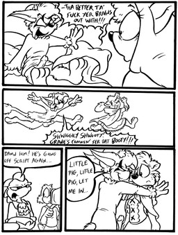 anthro balls chasing dialogue erection female genitals glans group male male/female penis pinned pinned_to_wall profanity shocked surprised text david_hopkins jack_(webcomic) amanda_royale drip_(jack) canid canine fox mammal murid murine rat rodent comic english_text hi_res monochrome