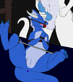 3_toes 5_fingers anal anal_penetration anthro anthro_on_anthro anus ball_gag ball_lick balls bdsm bed bedroom blue_body blue_scales bondage bound buttplug buttplug_in_ass buttplug_insertion claws crotch_sniffing duo erection feet female fin fingers foot_focus furniture gag gagged genitals horn humanoid_hands licking lying male male/female nude object_in_ass on_back on_bed oral oral_penetration penetration penis plug_(sex_toy) plug_insertion presenting presenting_anus presenting_vulva restraints rope scales sex sex_toy sex_toy_in_ass sex_toy_in_mouth sex_toy_insertion sniffing soles spreader_bar spreading tail toe_claws toes tongue tongue_out vulva white_body white_scales frostedscales mythology frost_(frostedscales) tanith_starfae dragon mythological_creature mythological_scalie reptile scalie