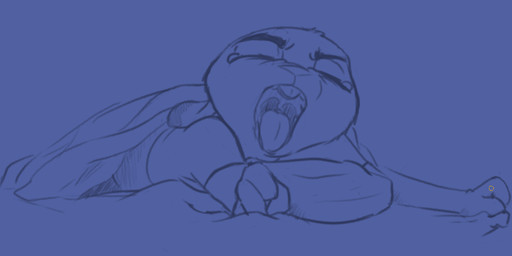 anthro buckteeth eyes_closed female floppy_ears gaping_mouth lop_ears open_mouth pillow solo stretching teeth tongue triangle_nose uvula yawn yawning_tears thegorysaint disney zootopia judy_hopps lagomorph leporid mammal rabbit 2020 monochrome