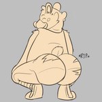 anthro big_butt bottomwear butt clothing eyes_closed male pants shirt simple_background slightly_chubby solo topwear jnumbat17 breeze_in_the_clouds broly_culo pile_(breeze_in_the_clouds) american_black_bear bear black_bear kermode_bear mammal ursine 2021 meme