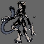 anthro bodily_fluids breasts claws clothing digitigrade drooling ear_piercing eyeshadow female fur gloves hair handwear human_to_anthro makeup paws piercing saliva snout solo species_transformation tail tears transformation nolaf domestic_cat felid feline felis mammal 1:1 2007