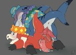 2_penises all_fours anal anal_orgasm anal_penetration anatomically_correct anatomically_correct_genitalia anatomically_correct_penis animal_genitalia animal_penis anus black_feet blue_body blush bodily_fluids butt claws clothed clothing cum cum_from_ass cum_in_ass cum_inside cum_on_body cum_on_butt cum_on_ground cum_on_penis duck_pattern duo egg ejaculation excessive_cum excessive_genital_fluids eyes_closed feet feral feral_on_feral feral_penetrating flower flower_accessory genital_fluids genital_slit genitals grey_background half-closed_eyes hands-free hat headgear headwear hemipenes leaf leaf_accessory looking_back looking_pleasured male male/male markings multi_genitalia multi_penis multicolored_body narrowed_eyes neckwear on_ground open_mouth orgasm penetration penis petals pink_anus plant purple_flower raised_tail red_body rose_(flower) scales shark_fin shark_tail shark_teeth sharp_teeth shirt simple_background snout tail tail_markings tapering_penis teal_clothing teeth text topwear white_body benji_(artist) game_freak marvel nintendo pokemon jeff_the_land_shark crocalor crocodilian fish generation_9_pokemon land_shark_(species) marine pokemon_(species) reptile scalie shark 2025 absurd_res artist_name digital_media_(artwork) hi_res signature