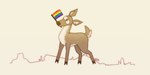 ambiguous_gender brown_body brown_fur countershading feral flag flag_(object) flag_in_mouth fur holding_flag holding_object lgbt_pride pride_color_flag pride_colors quadruped rainbow_flag rainbow_pride_colors rainbow_pride_flag rainbow_symbol solo white_body white_countershading white_fur switchbit deer mammal 2:1 hi_res