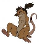 anthro female fluffy genitals grin hair half-closed_eyes narrowed_eyes neck_tuft nipples nude ponytail presenting presenting_pussy pubes pussy seductive sharp_teeth smile solo spread_legs spreading teeth tuft guoh armello league_of_geeks zosha_(armello) mammal murid murine rat rodent hi_res