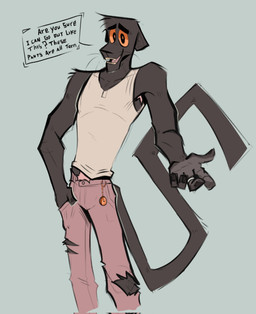 5_fingers anthro biped black_body black_eyes black_fur black_nose black_tail bottomwear clock clothed clothing dialogue digit_ring ears_down eyebrows finger_ring fingernails fingers front_view fully_clothed fur grey_background hand_in_pocket jewelry long_pants long_tail looking_at_viewer male nails open_mouth orange_sclera pants pink_bottomwear pink_clothing pink_pants pivoted_ears pockets pocketwatch question_mark shirt simple_background solo standing tail tank_top teeth text tongue topwear torn_bottomwear torn_clothing torn_pants watch whiskers white_clothing white_shirt white_topwear dracks flip_(dracks) felid mammal pantherine 2025 digital_drawing_(artwork) digital_media_(artwork) english_text hi_res