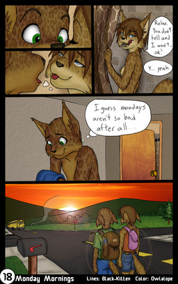 adolescent adolescent_on_adolescent anthro bath bathroom bedroom_eyes blep blue_eyes breasts brown_body brown_fur brown_hair bus clothed clothing cloud commercial_vehicle dialogue duo ellipsis eye_contact female fur grass green_eyes hair half-closed_eyes humor inside intraspecies kissing licking licking_lips looking_at_another male male/female narrowed_eyes naughty_face nipples nude outside plant public_transportation question_mark school_bus seductive self_lick shower sibling_incest side_boob sky smile speech_bubble street sunrise text tongue tongue_out towel tree vaginal vehicle vehicle_for_hire wide_eyed young young_anthro young_female young_male young_on_young black-kitten owlalope sebastien_(black-kitten) serah_(black-kitten) felid feline lynx mammal artist_collaboration comic english_text hi_res brother_(lore) brother_and_sister_(lore) incest_(lore) sibling_(lore) sister_(lore) twincest_(lore) twins_(lore)