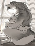 2016 3:4 ambiguous_gender ambiguous_on_human ambiguous_penetrated ambiguous_penetration anthro anthro_penetrated big_dom_small_sub biped butt canid canine canis crossed_legs digital_media_(artwork) digitigrade dominant duo embrace eyes_closed fire from_front_position fur grey_body grey_fur hair hands_behind_back hug human human_on_anthro human_penetrating human_penetrating_anthro inside interspecies jewelry kikurage larger_ambiguous larger_anthro larger_penetrated looking_pleasured male male/ambiguous male_on_anthro male_penetrating male_penetrating_ambiguous mammal mastery_position necklace on_top open_mouth penetration sex side_view size_difference small_dom_big_sub smaller_human smaller_male tongue tongue_out tribal white_body white_fur wolf