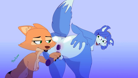 anal anal_penetration anthro bent_over blue_background butt buttplug buttplug_in_ass buttplug_insertion clothed clothing dildo dildo_in_vagina dildo_insertion duo female female/female lewdsoundv2 nude object_in_ass penetration plug_(sex_toy) plug_insertion sex sex_toy sex_toy_in_ass sex_toy_in_vagina sex_toy_insertion simple_background topless topless_female toying_partner vaginal vaginal_penetration dreamworks nintendo star_fox the_bad_guys diane_foxington krystal_(star_fox) 16:9 2d_animation animated crossover hi_res short_playtime sound webm widescreen