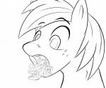 2015 applejack_(mlp) big_macintosh_(mlp) black_and_white butt cutie_mark earth_pony equid equine eyes_closed feathered_wings feathers female feral fluttershy_(mlp) freckles friendship_is_magic fur group hair hasbro horn horse long_hair macro male mammal monochrome my_little_pony mythological_creature mythological_equine mythology one_eye_closed open_mouth pegasus pinkie_pie_(mlp) pony rainbow_dash_(mlp) rarity_(mlp) sugahbite tongue tongue_out twilight_sparkle_(mlp) unicorn vore wings