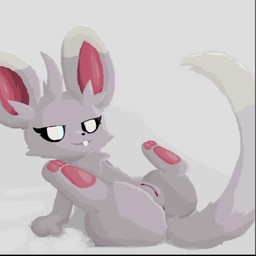 3_toes anus butt feet female feral fluffy fluffy_tail fur genitals grey_body grey_fur hindpaw inner_ear_fluff no_outlines pawpads paws presenting simple_background solo tail taunting teeth toes tuft vulva white_body white_fur hanzowo nintendo pokemon chinchilla chinchillid generation_5_pokemon mammal minccino pokemon_(species) rodent 1:1 2d_animation animated no_sound shaded short_playtime video