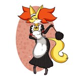 anthro breasts cleaning_tool clothing feather_duster feet female gloves handwear looking_at_viewer maid_uniform markings mole_(marking) seductive small_breasts solo standing uniform mahoxy nintendo pokemon delphox generation_6_pokemon pokemon_(species) 1:1 absurd_res hi_res