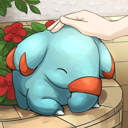 1_toe ambiguous_feral ambiguous_gender ambiguous_human blue_body blue_ears claw_toes claws disembodied_hand duo eyes_closed faceless_ambiguous faceless_character faceless_human feral feral_focus fingers floppy_ears flower happy headpat multicolored_body multicolored_ears orange_body orange_ears petting plant proboscis_(anatomy) quadruped red_flower sitting solo_focus trunk_(anatomy) two_tone_body two_tone_ears white_claws spicyichizo nintendo pokemon generation_2_pokemon human mammal phanpy pokemon_(species) proboscidean 1:1 2025 absurd_res hi_res shaded