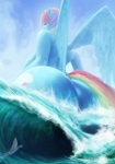 anthro anthrofied breasts butt cutie_mark female hair macro multicolored_hair outside rainbow_hair solo water wings maarthul friendship_is_magic hasbro my_little_pony mythology rainbow_dash_(mlp) equid equine mammal mythological_creature mythological_equine pegasus